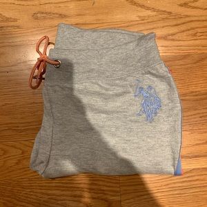 NWOT grey sweats with pastel colored stripe